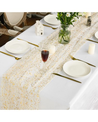 Thin gold foil table runner