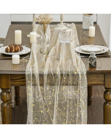 Thin gold foil table runner