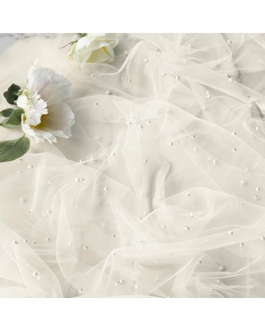 Light pearl embellished table runner