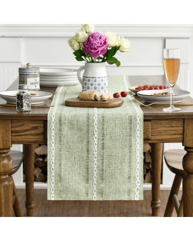 Sage Green Lace Table Runner