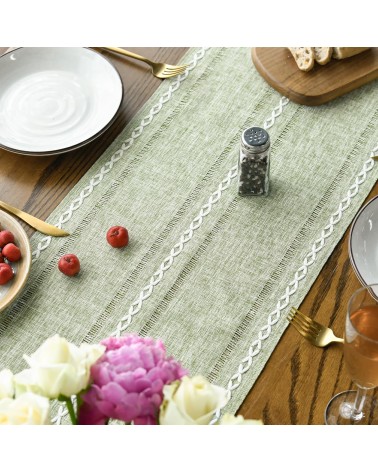Sage Green Lace Table Runner