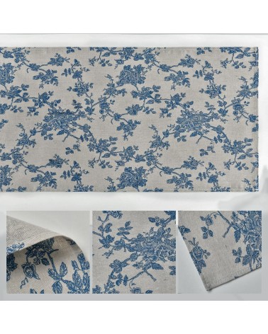 Blue Calico Floral Table Runner