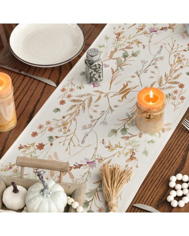 Fallen Leaves Watercolor Table Runner