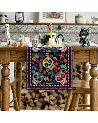 Day of the Dead Sugar Skull Table Runner