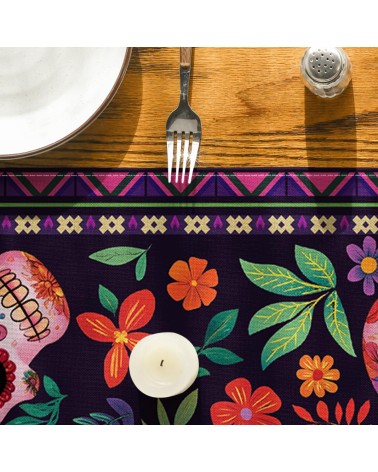 Day of the Dead Sugar Skull Table Runner