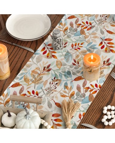 Watercolor leaf table runner