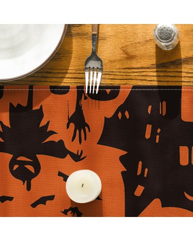 Haunted House Silhouette Table Runner