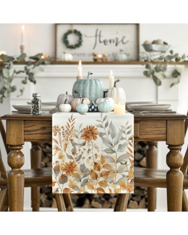 Autumn floral border table runner