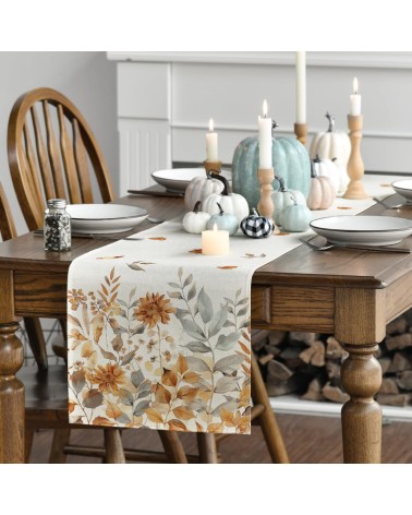 Autumn floral border table runner
