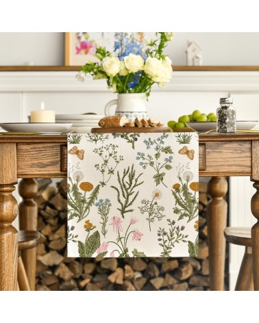 Wildflower Butterfly Table Runner