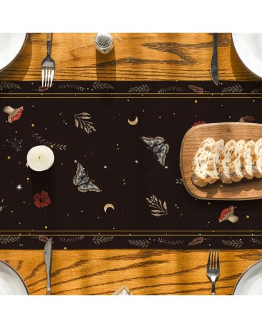 Midnight Moth and Moon Table Runner