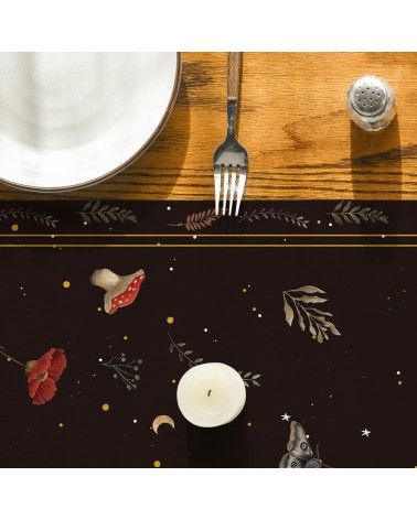 Midnight Moth and Moon Table Runner