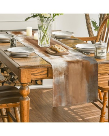 Abstract brushstroke table runner