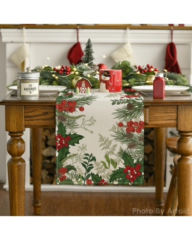Festive Greenery Table Runner
