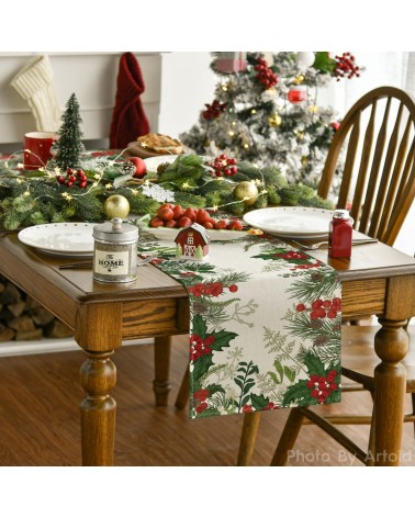 Festive Greenery Table Runner