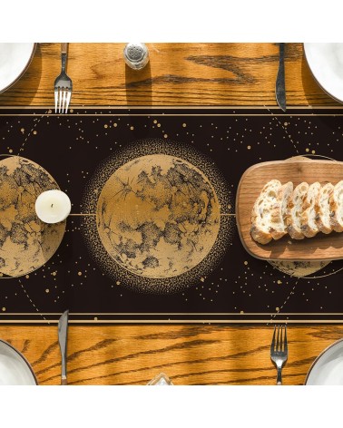 Starry sky, moon and sun table runner