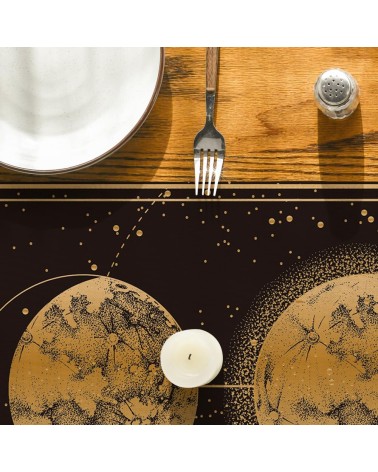 Starry sky, moon and sun table runner